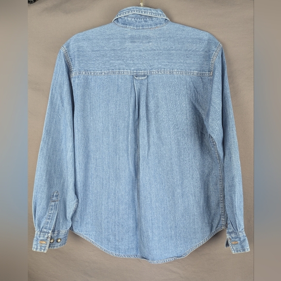 Hunt Club Medium Petite Vintage-Looking Denim Button Down Shirt - Picture 2 of 9
